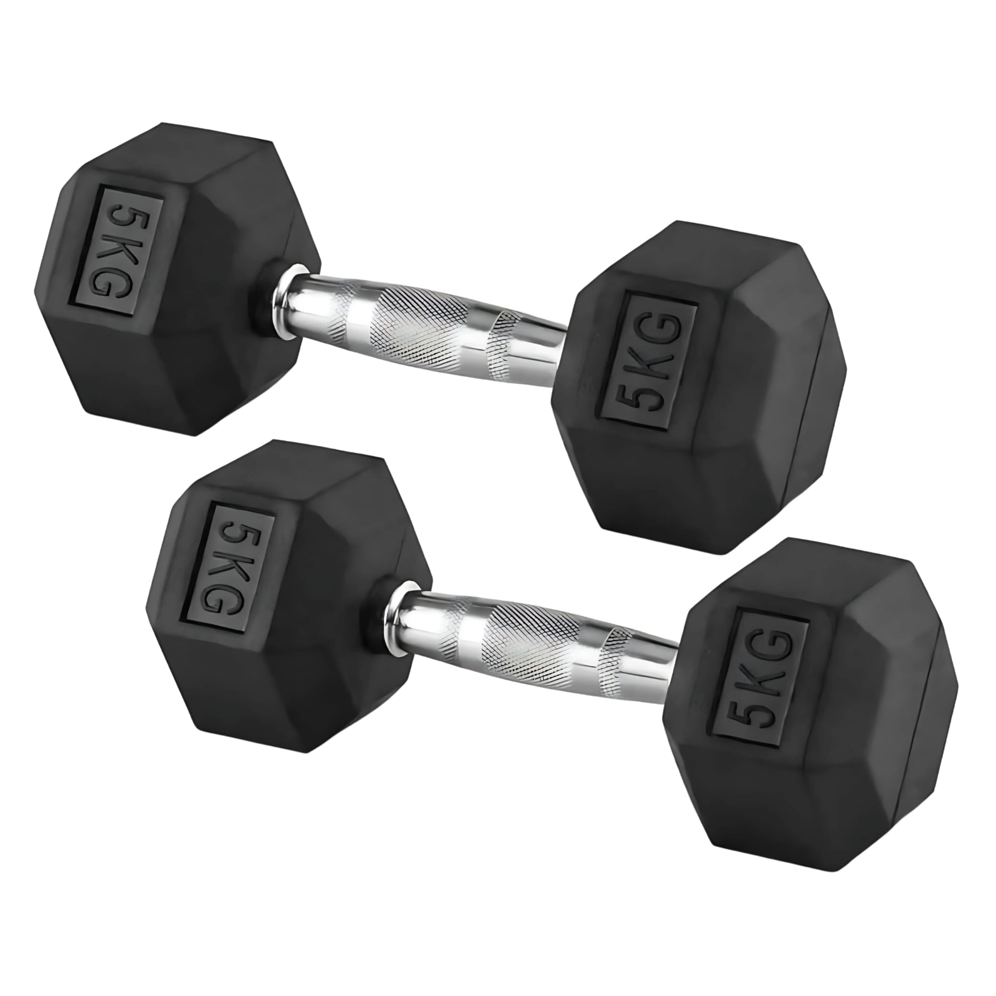 Linea Sport - Par De Mancuernas 5kg Total 10kg Hexagonales De Caucho