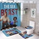 thumbnail image 1 of La bestia del mar-theme 4-Piece Shower Curtain Set with Rugs, Waterproof Bathroom Decor Set Includes Bath Mat, U-Shaped Rug, Toilet Lid Cover and Curtain with Hooks, 1 of 6