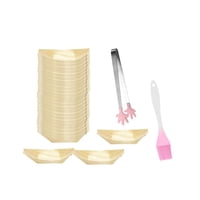 Magideal - 100 Uds. Barcos De Madera Para Sushi, Barcos De Madera Con Clips Para Postre, Vajilla De Comida Rápida Para Sushi, Bandeja Para Servir Sushi Para Cafe