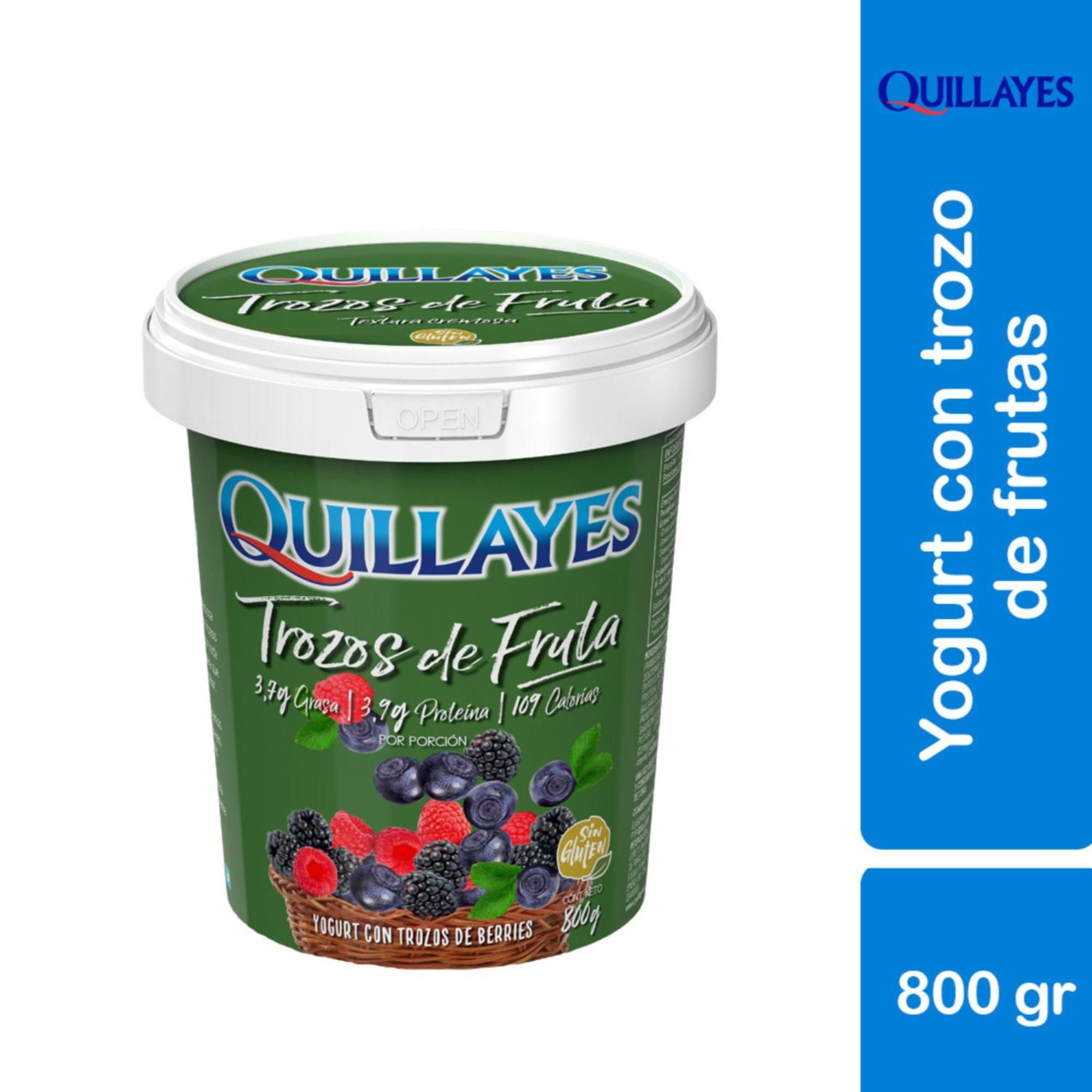 Yoghurt Con Trozos Sabor Berries Pote 800 gr Quillayes