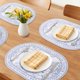 thumbnail image 2 of Juego de 6 manteles individuales de cuero para decoración de mesa de comedor de cocina, mantel floral lavable beige 16.9*11.8 pulgadas, 2 of 6