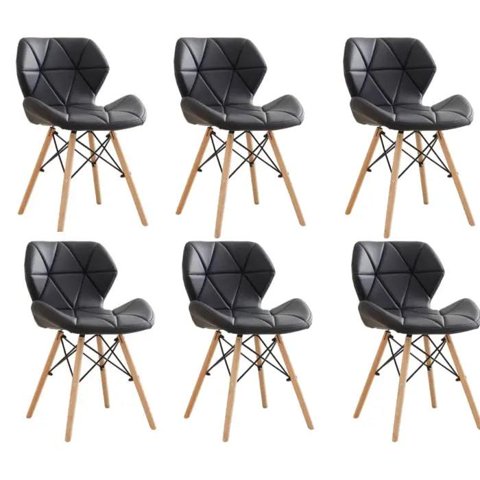 Moadchile - Pack 6 Sillas Radar Eames Negras