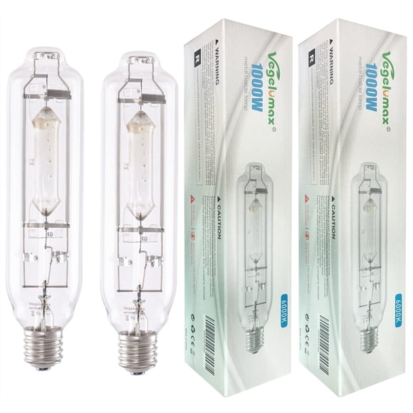Foco de crecimiento Vegelumax MH de halogenuros metálicos HID de 1000 W, paquete de 2