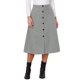 thumbnail image 1 of INSPIRE CHIC Falda Midi de Trabajo para Mujeres con Botones, Cintura Alta, Otoño Invierno, Faldas Vintage M Gris, 1 of 6