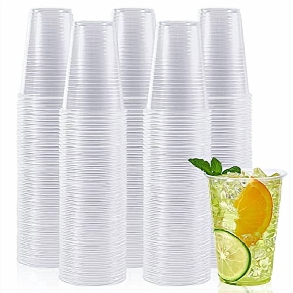 Vasos desechables de plástico transparente, 250 ml, 500 unidades, 9 oz Lilymicky