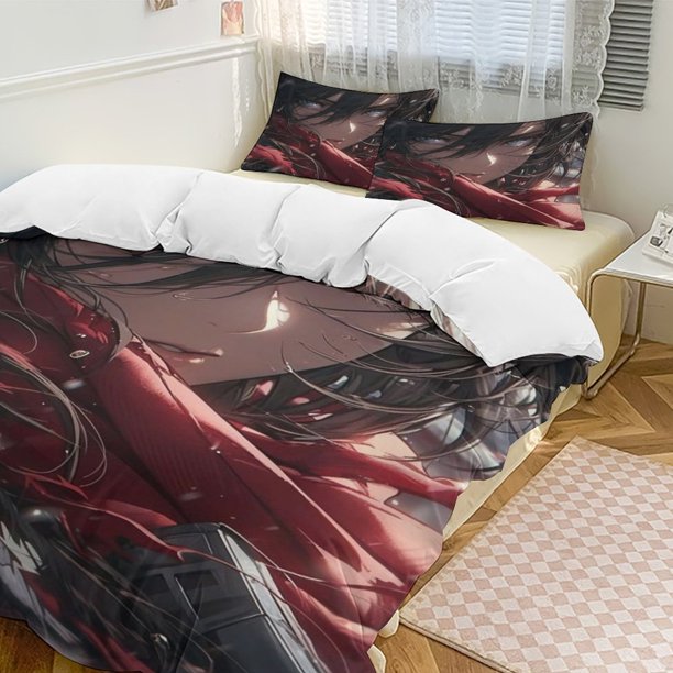 Attack on Titan Anime Home Bed 3-piece Set Classic Japanese Anime Polyester Wash Student Dormitory Set