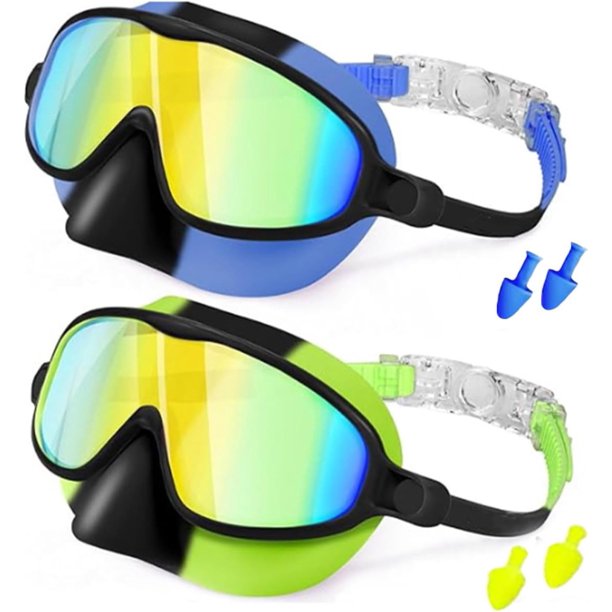 Gafas natación niños nuevas visión amplia antivaho anti-UV piscina 3-14 años
