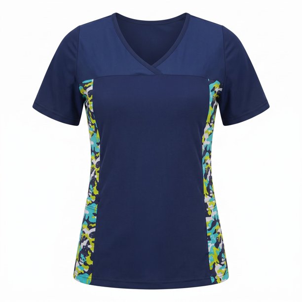 Delantal Mujer 2261 tela elasticada C/aplic. estampada al costado
