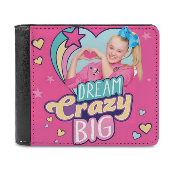 JOJO Siwa Cartera de Cuero PU para Hombres, Tarjetero Bifold Delgado, Cartera Minimalista de Cuero Sintético Suave