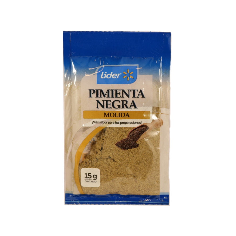 Pimienta Negra Molida Bolsa 15 g Lider