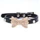 thumbnail image 1 of Collar de moda de cuero con baño de diamantes y anillas para paseos con cachorros, gatos, cachorros y gatitos., 1 of 5