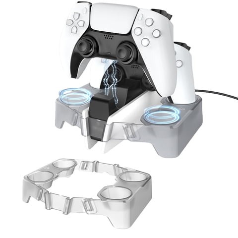 Soporte Auxiliar Aaronmei Para Estación De Carga Inalámbrica Playstation Dualsense Transparente Negro