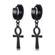thumbnail image 1 of Aros Punk Black Ankh Cross Hombre Mujer Acero Cruz Negro, 1 of 3