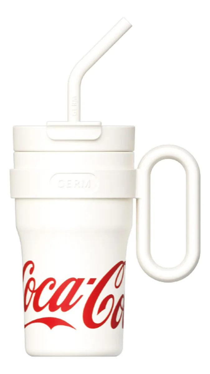 Termo Coca Cola Mega Tumbler Clásico De 750Ml Vaso Térmico Blanco Portátil