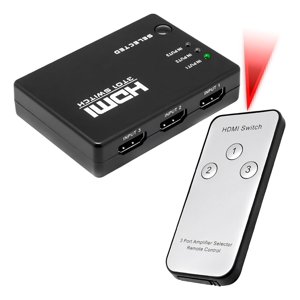 Gen - Switch Hdmi Full Hd 1080P Hub Multiplicador Puertos Control Negro