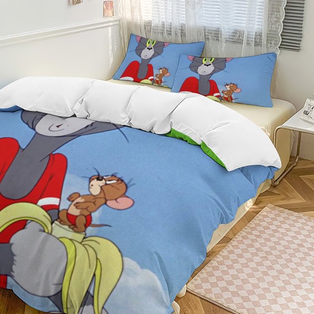 Tom And JerryCartoon Collection 3-Piece Comforter Set, Personalized Bedding Decor for Kids And Teens Bed Sheets
