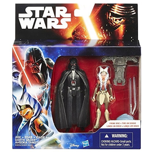 Figura de Star Wars Rebels de 3,75 pulgadas, paquete de 2 unidades, misión espacial Darth Vader y Ahsoka Tano