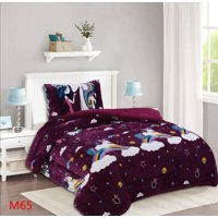 Genérico - Cobertor Chiporro 1 1/2 Plazas - Morado Unicornio Arcoíris M65