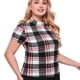 thumbnail image 4 of Camiseta Elegante de Cuadros Cuello Alto SheExclusive blanco xl, 4 of 4