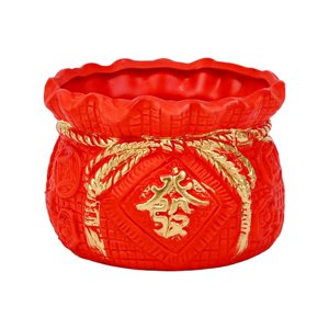 Magideal - Cerámica Caja De La Florero Maceta Maceta Adorno Exterior Exterior Exterior Creativo Dinero Fortuna 4.5 × 4.5 × 3.3 Pulgadas Feng Shui Decoración Ramo Soporte