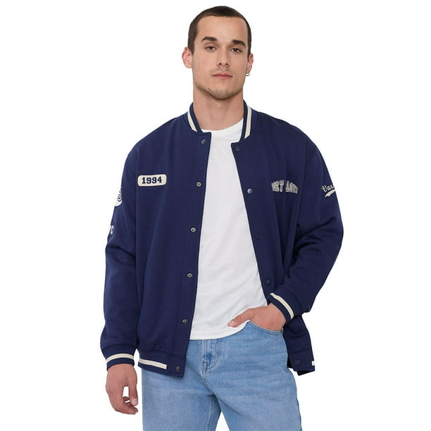 Polerón Hombre Bomber Azul Corona