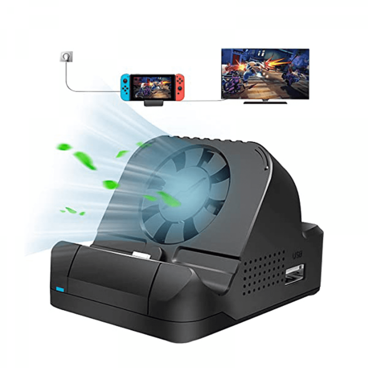 Genérico - Adaptador De Video Usb Tipo-c A Hdmi Compatible Con Proyector Y Hdtv Con Ventiladores Para Nintendo Switch Y Switch Oled