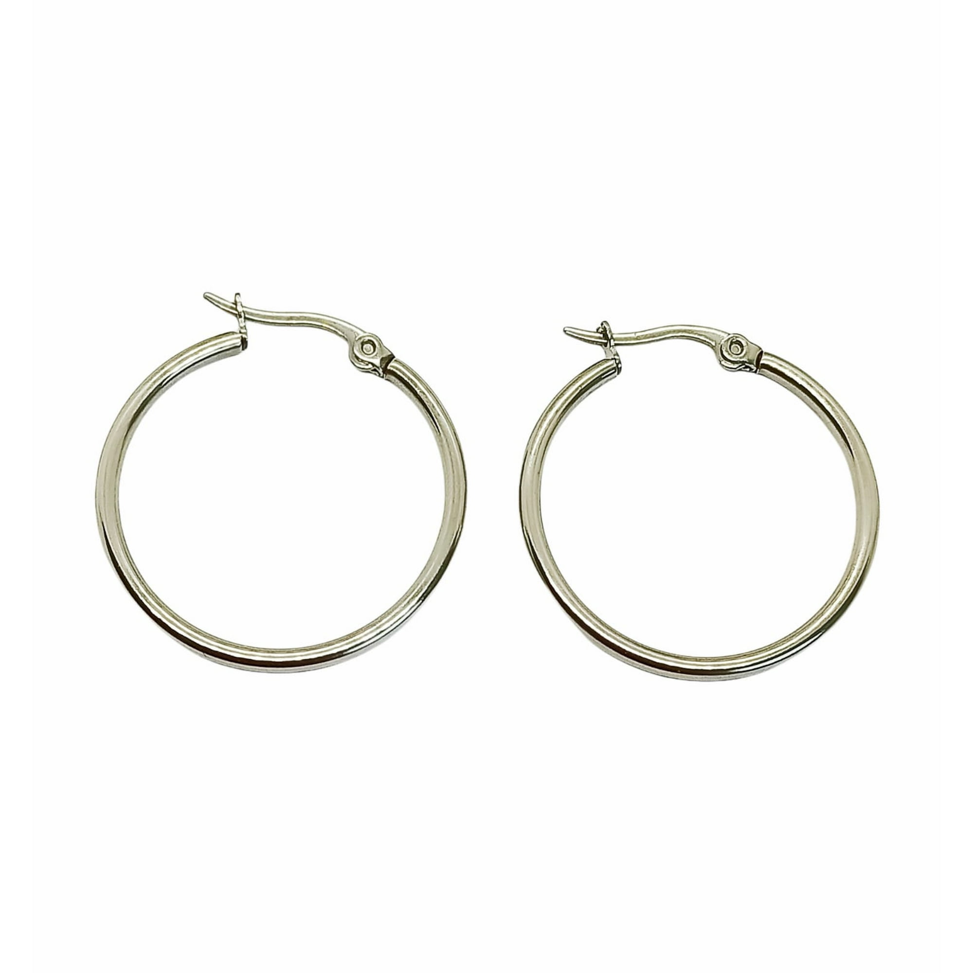 Elbauldejuma - Argollas Hoop Hipoalergénicas 25mm Plateadas