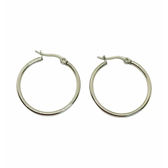 Argollas Hoop Hipoalergénicas 25mm Plateadas