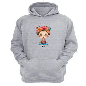 Genérico - Polerón Canguro Frida Gris Claro Talla L Unisex