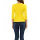 thumbnail image 3 of INSPIRE CHIC Blusa Fruncida para Mujer de Regreso a Clases con Botones Decorativos Cuello en V Manga 3/4 Top de Punto Sólido Amarillo Limón L, 3 of 6