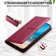 thumbnail image 3 of Funda tipo cartera con bloqueo RFID para Samsung Galaxy A55 cubierta magnética de cuero con tapa y soporte Rojo, 3 of 6