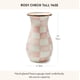 thumbnail image 4 of Jarrón MACKENZIE-CHILDS, alto, esmaltado, a cuadros rosados, rosa y blanco, 4 of 7