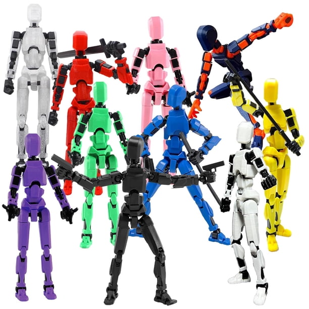 Set de figuras de acción BVVLI T13, 10 piezas, robot impreso en 3D Lucky Titan 13 con múltiples acce