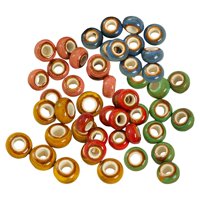 Bothyi - 50 Cuentas Espaciadoras De Cerámica Multicolor Con Agujero Grande Para Anillos De Bricolaje, Fabricación De Joyas