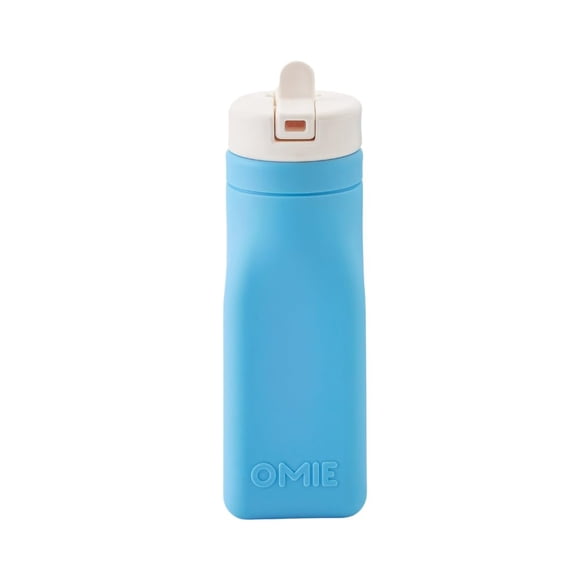 Botella de agua Omie OmieBox, silicona reutilizable, 250 ml, color azul