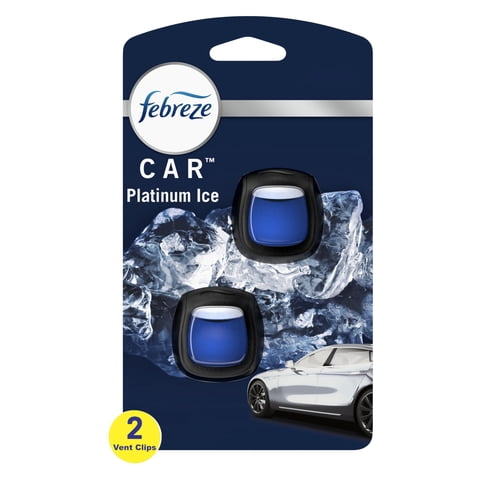 Ambientador De Coche Con Clip De Ventilación Febreze Platinum Ice Scent 2 X 20 Ml