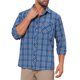 thumbnail image 4 of INSPIRE CHIC Camisa de Vestir de Manga Larga a Cuadros para Hombre, Cuello de Punta, Camisa de Botones a Cuadros L Azul Oscuro, 4 of 6
