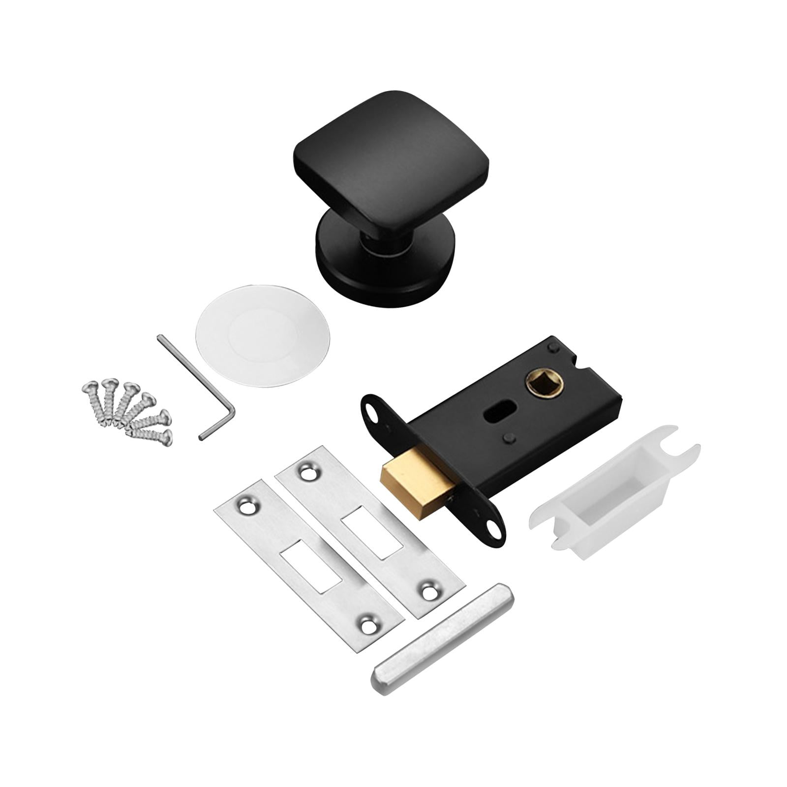 Bothyi - Cerradura De Puerta Invisible, Manija De Puerta Cuadrada Moderna Para Pasillo, Comedor, Casa, Negro