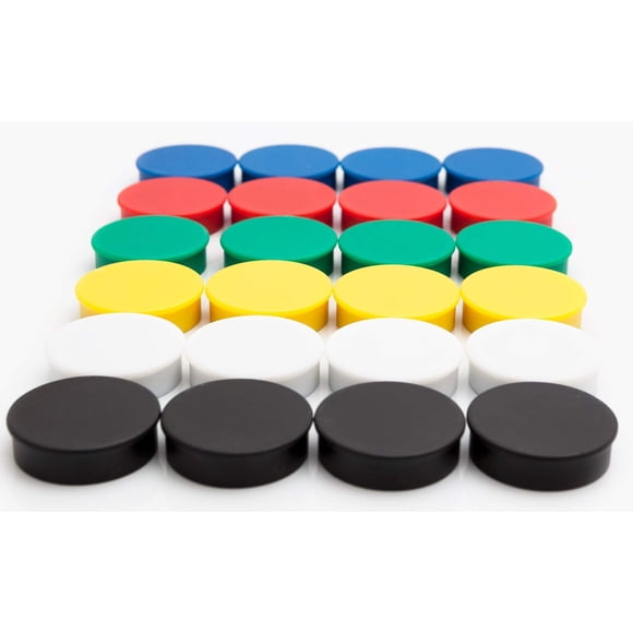 Imanes para nevera Bullseye Office 2,5 cm colores surtidos – Pack de 24