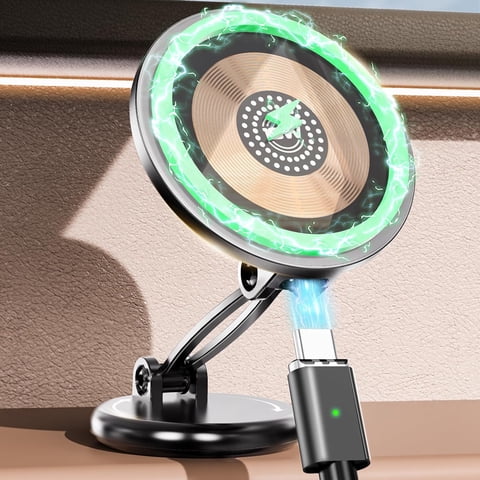 Genérico - Ultra Magnetic Phone Holder For Car - Compatible Con Magsafe, Soporte Magnético Resistente, Se Adapta A Iphone 16 15 14 13 12 Pro Max Y Dispositivos Samsung, Negro-Cargador Inalámbrico De 15 W