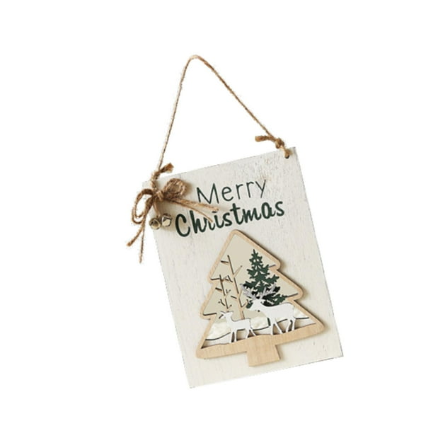 Letrero De Madera Para Puerta De Navidad, Placa Colgante Navideña Creativa Para Fiestas Navideñas, Tienda