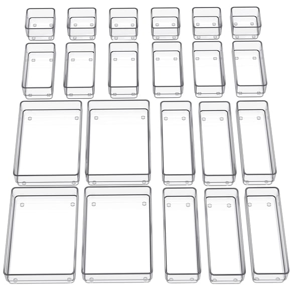 Organizador de cajones SMARTAKE, 22 piezas, transparente, con almohadillas antideslizantes