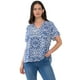thumbnail image 1 of Blusa Mujer Manga Corta Hombro Recogido Azul Corona, 1 of 5