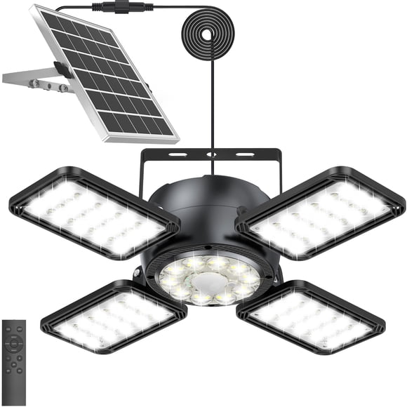 Luz Solar Para Cobertizo De 1200 Lúmenes 6500 K 5 Modos Con Control Remoto