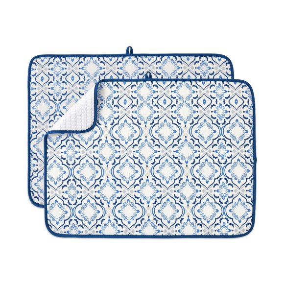 Tapetes absorbentes para platos FRESHMINT 46 × 61 cm, paquete de 2, diseño marroquí