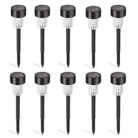 Importclick - Pack 10 Estacas Focos Led Solar Jardín Exterior Negro