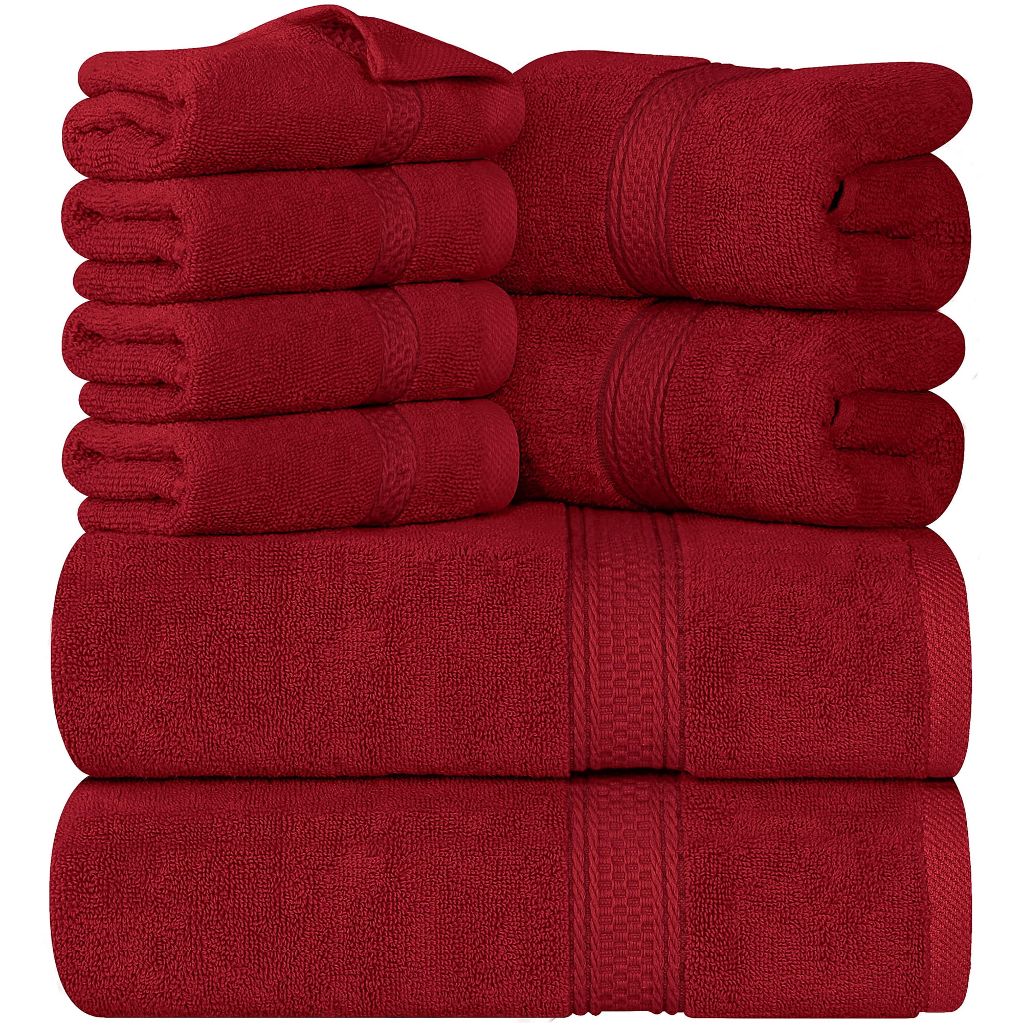 Juego De Toallas Utopia Towels, 8 Unidades, 600 G/m², 100% Algodón, Rojo