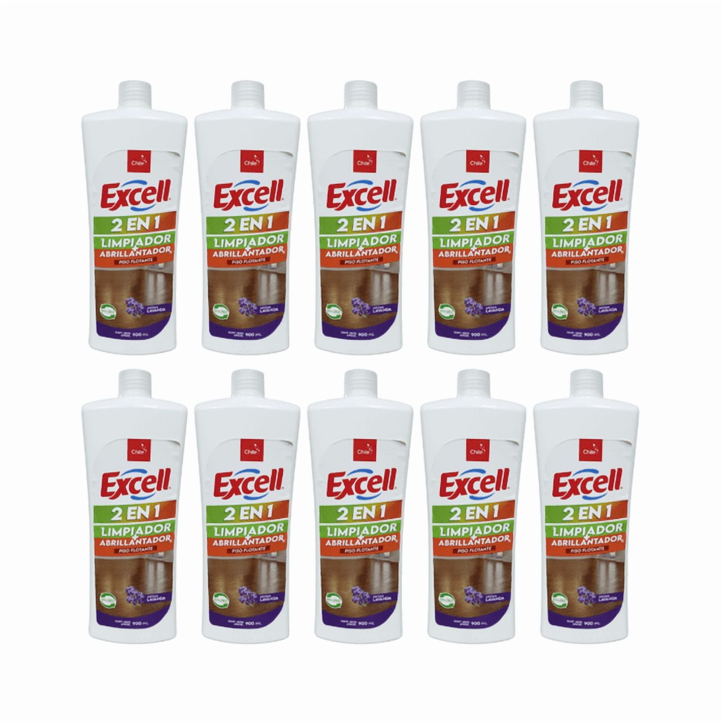 Pack 10 Limpiador Y Abrillantador 2 En 1 Excell 900ml Pisos Flotante