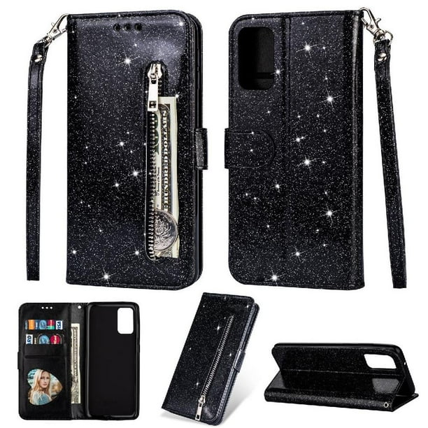 Funda para FOXDOCK Elegante funda Samsung Galaxy A52 5G Glitter con cremallera-Ideal para el uso diario