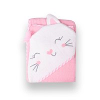 Salida De Baño Terry Bebé Niña Rosado Pillin